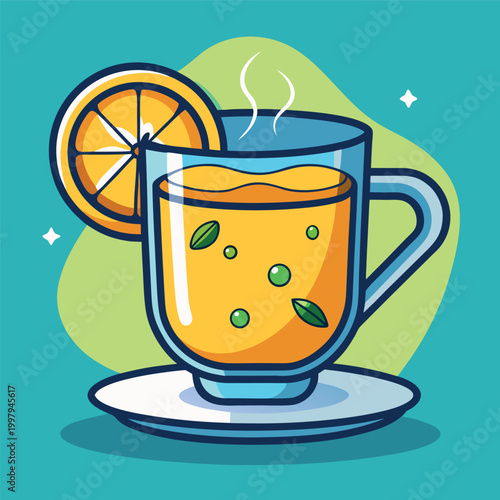 vector illustration of a creamy dessert drink in a glass mug icecream