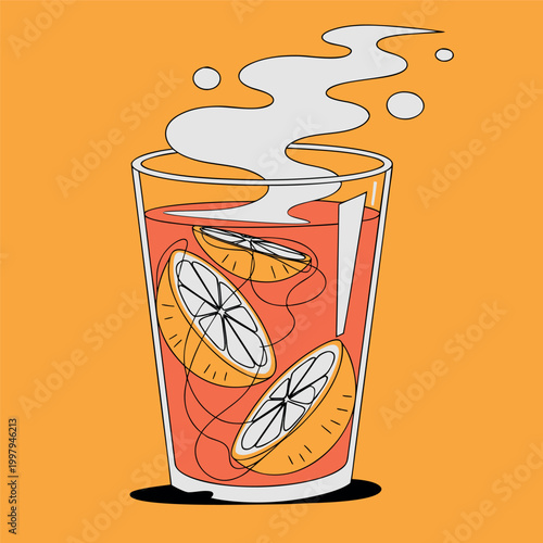 vector illustration of a creamy dessert drink in a glass mug icecream