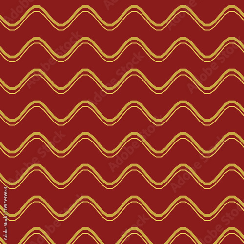 Thai Water Wave Horizontal Stripe Seamless Pattern
