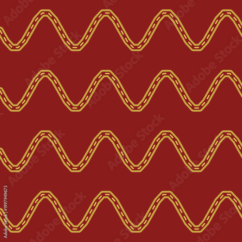 Thai Naga Serpent Wave Mythological Seamless Pattern