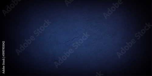 Obraz na plátne Dark blue grunge background with a vintage aged wall texture and empty dark conc