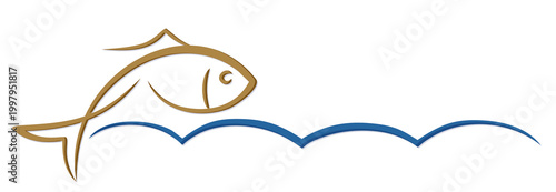 Sea fish with a blue wave.