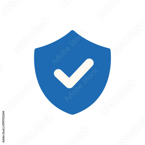 セキュリティと保護を表すシンプルな盾イラスト_フラットデザインアイコン