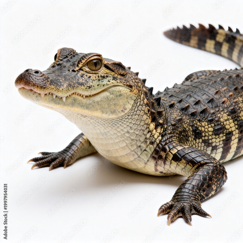 Fototapeta premium Young Alligator with Scaly Skin and Sharp Teeth
