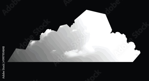 White Cloud Isolated on Black Background