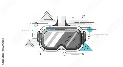 Virtual reality headset with geometric shapes