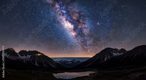 Night sky milky way landscape