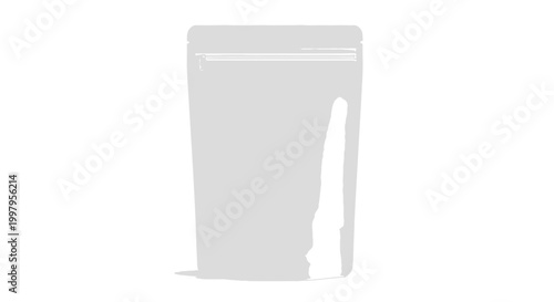 Gray Stand Up Pouch Isolated on White Background