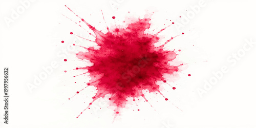 A red watercolor paint splash and ink splatter design with a grunge texture vector illustration featuring artistic blood red spots and drops on a dirty backdrop pattern