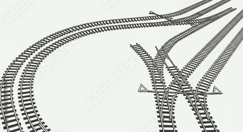 Multiple Railway Tracks Converging and Diverging.