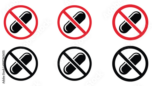 Prohibition signs no shoes allowed visual representation of footwear restriction, shoe forbidden icons collection, public area rules and safety compliance