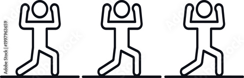 Energetic Poses Illustration: Simple illustration showcasing movement and vitality.