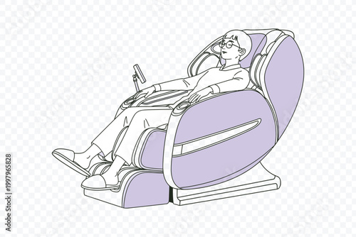 Vintage illustration of a luxurious armchair with elaborate carvings and upholstery