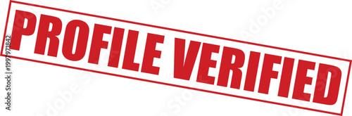 Profile verified red stamp on for validation purposes