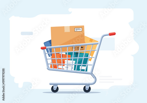 A shopping cart filled with boxes (1)