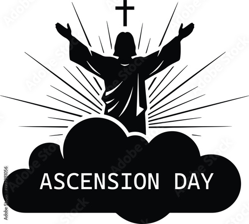 Jesus christ ascending to heaven on ascension day.