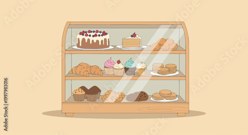 Fotografi A display case filled with assorted sweet treats