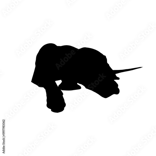 Minimalist Silhouette of a Dog Lying Down
