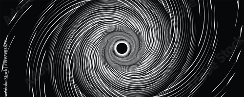 Spiral galaxy vortex with concentric rings. Galaxy core wave rings. Futuristic spiral galaxy energy burst for modern futuristic sci fi background. Spiral star magnetic fields. Vector