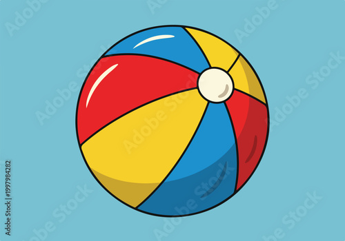 Free Download A colorful beach ball on a blue background - GFXLoad