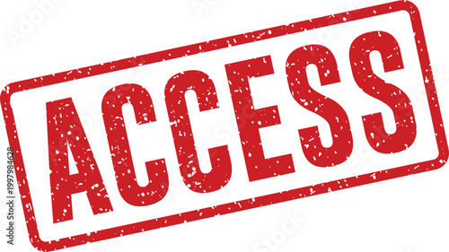 Red rubber stamp with the word 'access' security and authorization concept