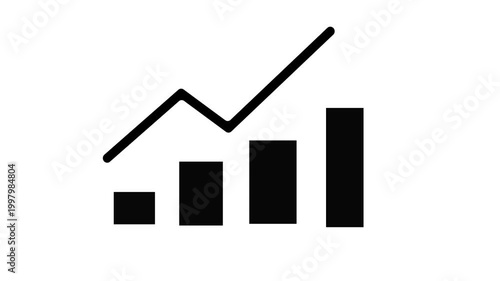 an animation with a graphic image object showing an increase in the business sector with a white background