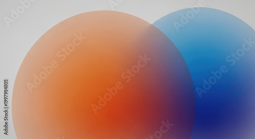 Abstract circles in orange and blue hues blending with a soft gradient background