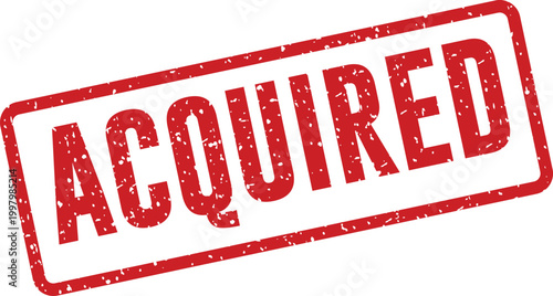 Red 'acquired' stamp a symbol of ownership and completion