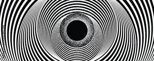 Super massive black hole in spiral galaxy vortex with concentric rings. Galaxy core wave rings. Spiral galaxy energy burst for modern futuristic background. Solar eclipse magnetic fields. Vector