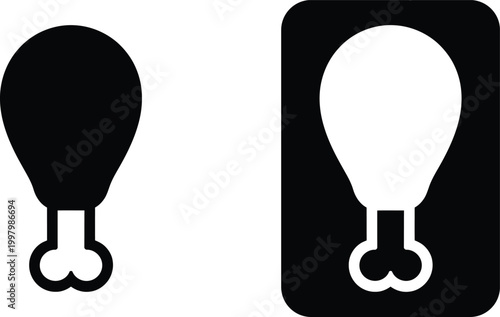 Black and white of chicken legs food