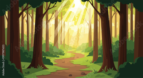 A serene forest scene with a winding dirt path (1)