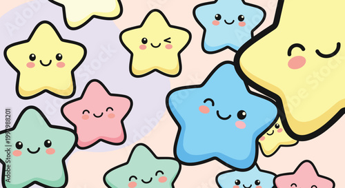 A cheerful cartoon star with a smile and rosy cheeks, ideal for children's content or playful designs.