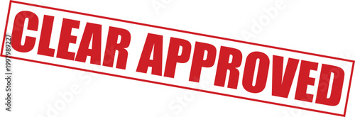Red clear approved stamp or sticker with bold letters