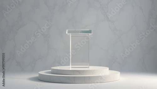 Naklejka empty podium on a wall