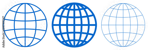 地球アイコン 青 3種セット