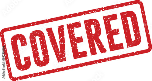 Red 'covered' stamp illustration