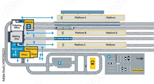 Train Station Map Layout Diagram.