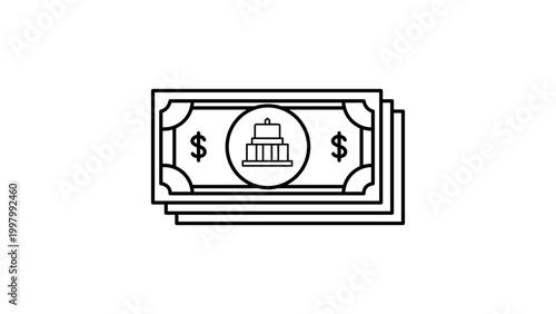 Foto Fiat Money Stack Editable Stroke Vector Icon