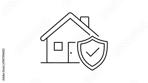 Φωτογραφία Home Insurance and Property Protection Vector Icon Illustration