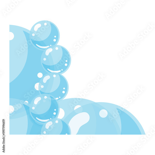 Blue Soap Bubbles Corner Frame