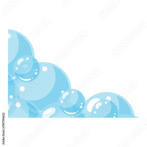 Blue Soap Bubbles Corner Frame