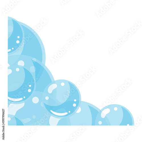 Blue Soap Bubbles Corner Frame