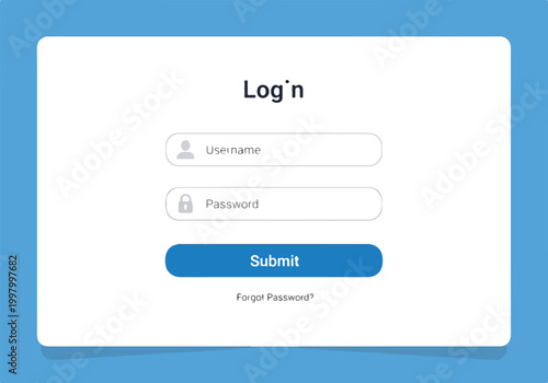 Cuadro en lienzo A simple login form with username, password, and submit button