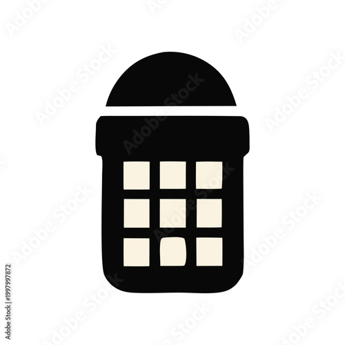 A minimalist depiction of a vintage radio with a simple geometric design and a dark outline silhouette high quality professional detailed