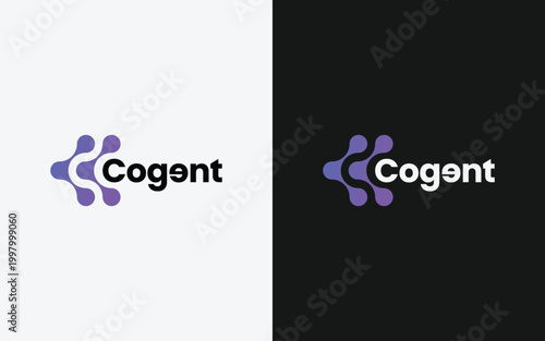 Modern Connected Dots Molecule Logo for Tech Company Cogent