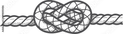 Hand-drawn of a nautical knot rope marine
