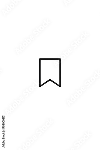 Free Download Bookmark Ribbon Icon – Minimal Save Outline Vector Symbol - GFXLoad