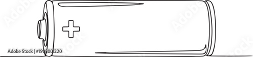 Simple line of a battery power energy electricity
