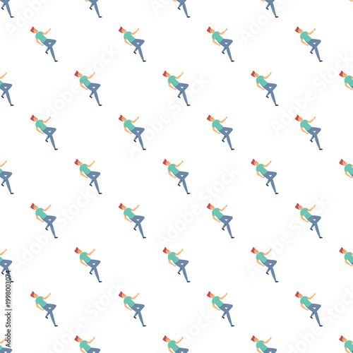 Cartoon man repeating pattern creating a seamless animation background