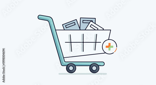 A cart with documents